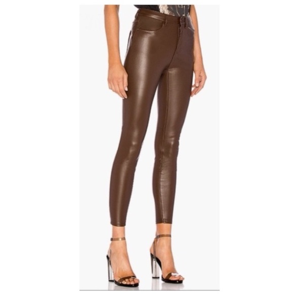 Free People Vegan Leather Long & Lean Pants in Brown - Picture 6 of 16